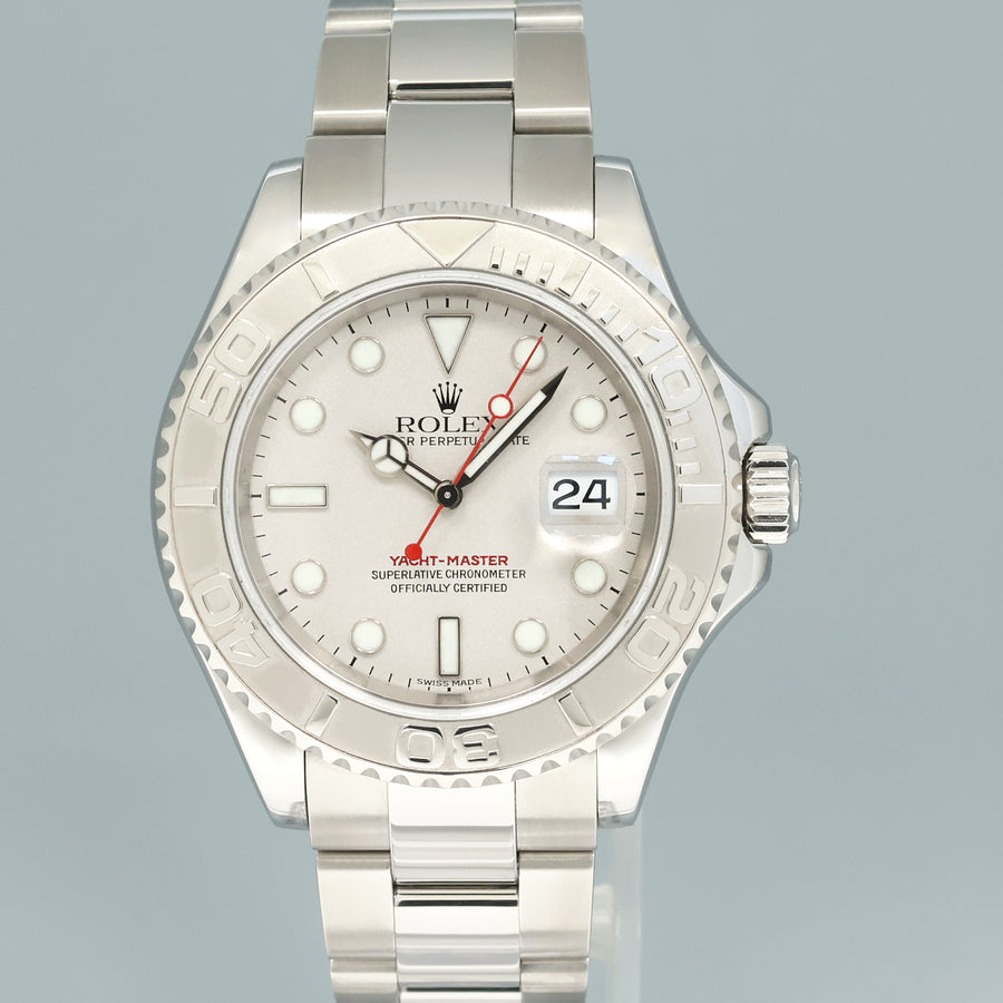 MINT PAPERS Rolex Yacht-Master 16622 Steel Platinum Bezel Oyster 40mm Watch