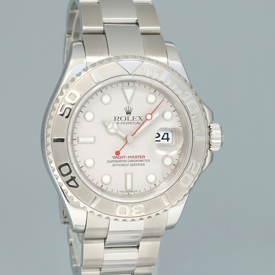 MINT PAPERS Rolex Yacht-Master 16622 Steel Platinum Bezel Oyster 40mm Watch