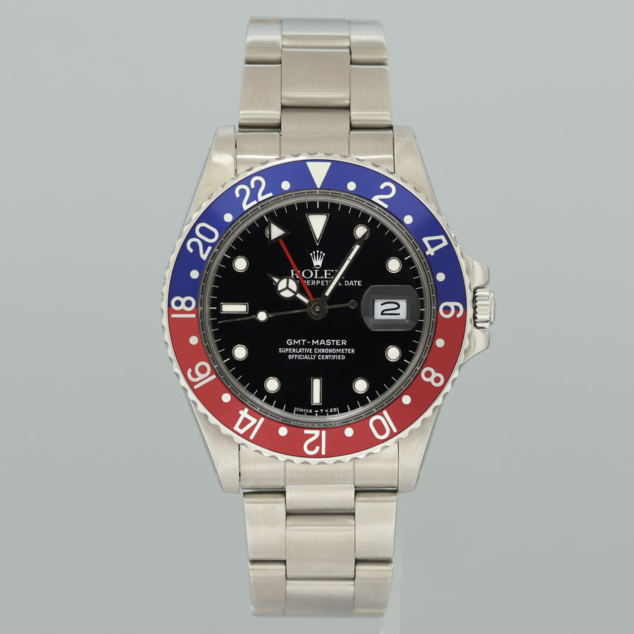 1988 MINT Rolex GMT-Master Pepsi Blue Red 40mm Steel 16750 Watch Box