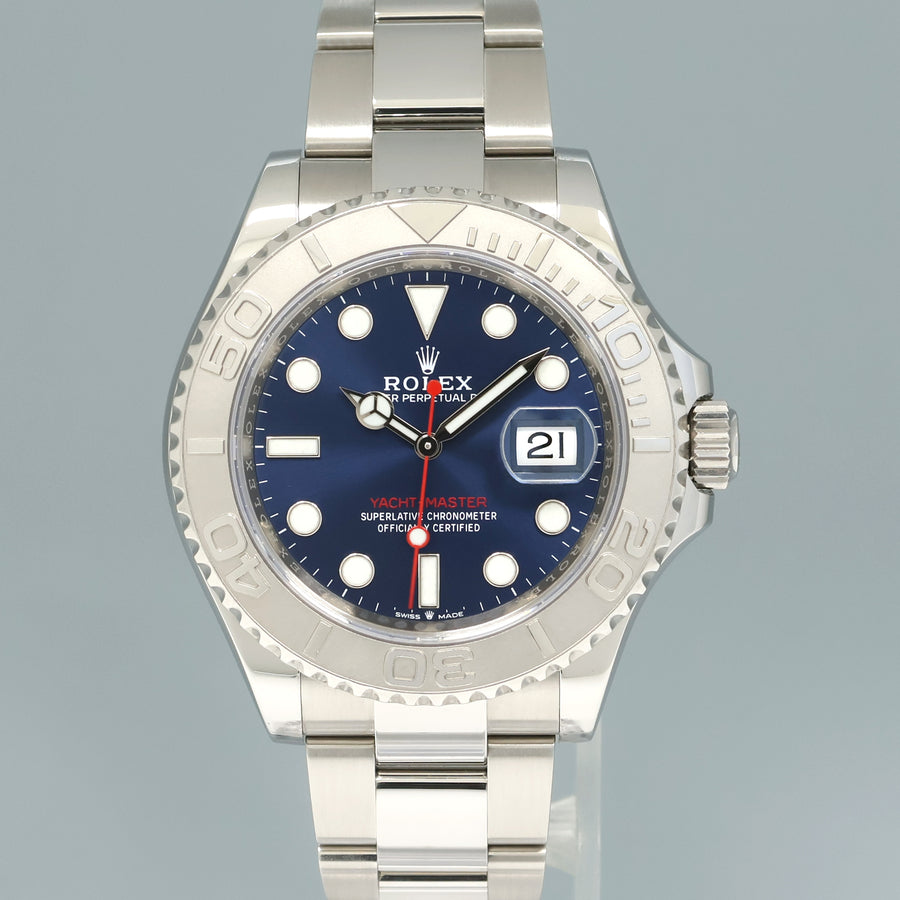 NEW 2021 PAPERS Rolex Yacht-Master 126622 Steel Platinum Blue 40mm Watch Box