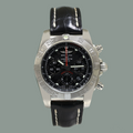 MINT Breitling Chronomat 44 AB0110 Steel Black Dial Chronograph Leather Watch Box