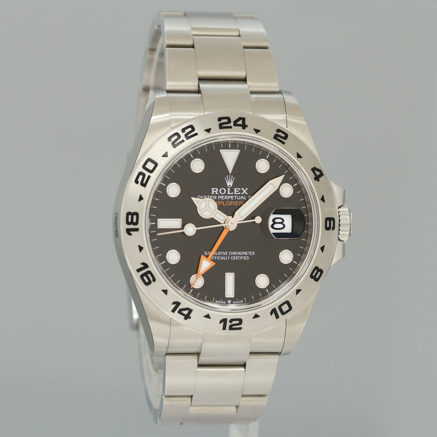 STICKERED NEW PAPERS 226570 Rolex Explorer II 42mm Black Steel 42mm Watch Box