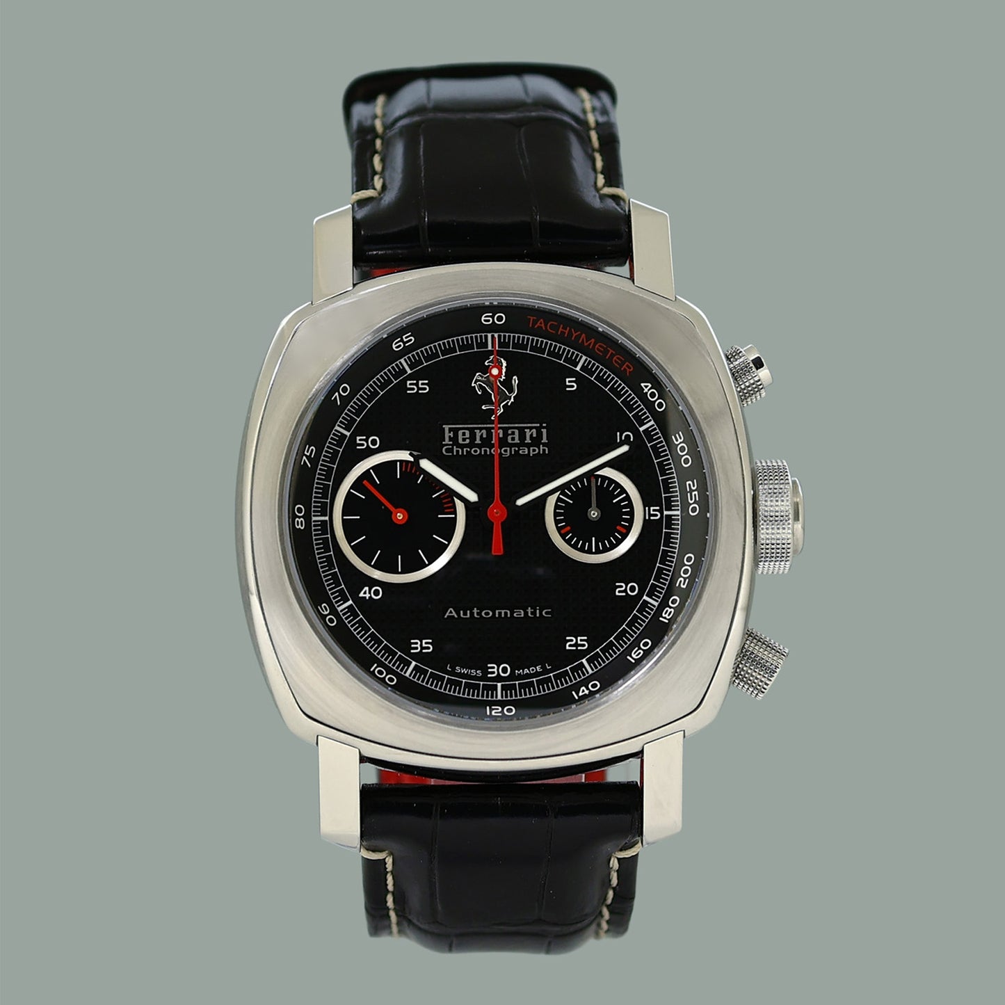 2006 PAPERS Panerai Ferrari FER0004 Steel Chrono Black Dial Watch Box