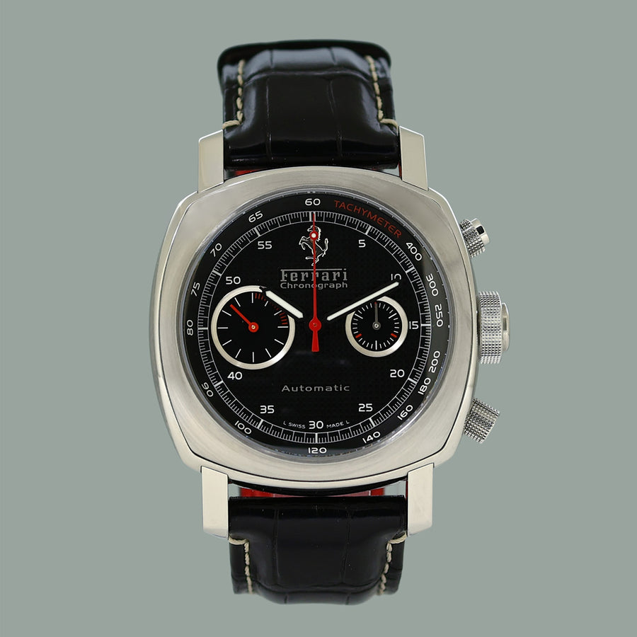 2006 PAPERS Panerai Ferrari FER0004 Steel Chrono Black Dial Watch Box