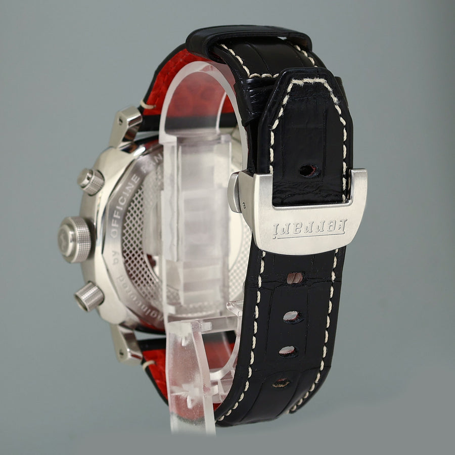 2006 PAPERS Panerai Ferrari FER0004 Steel Chrono Black Dial Watch Box