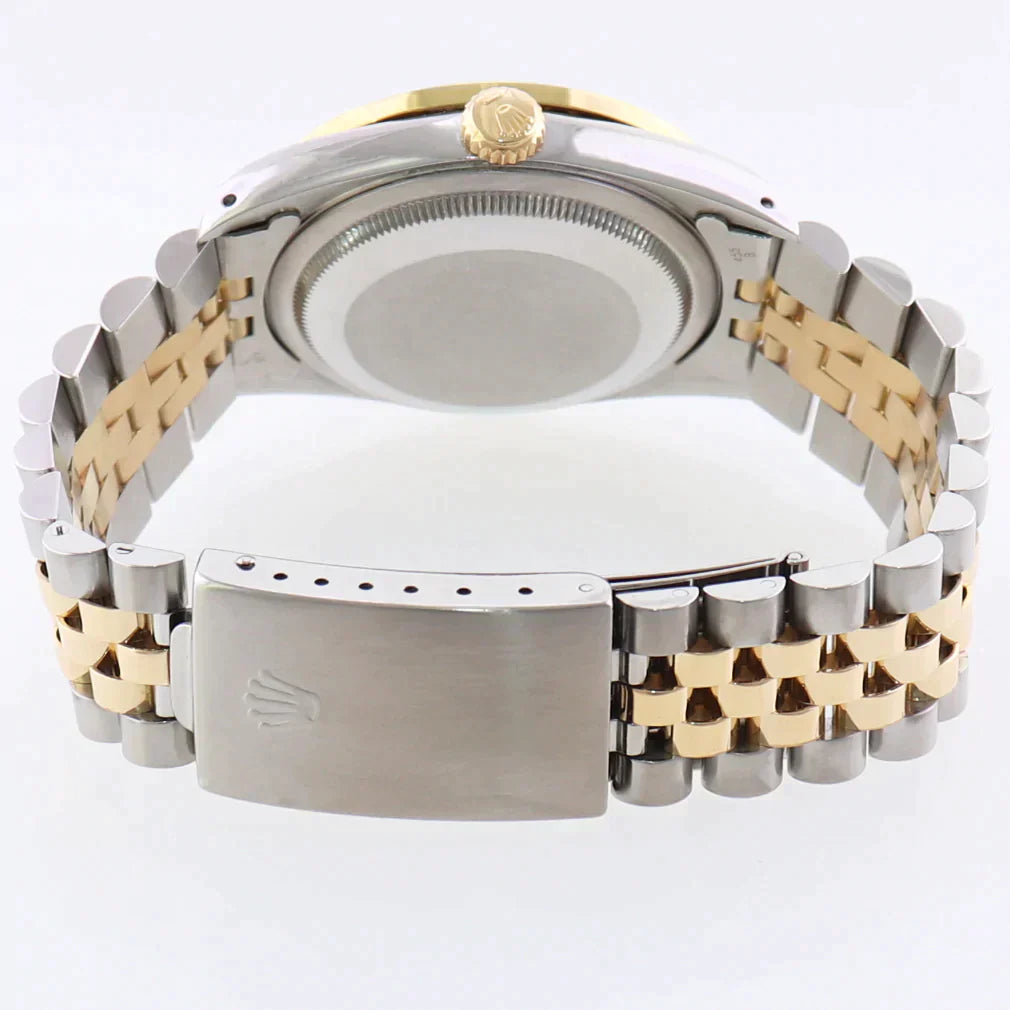 DIAMOND BEZEL Rolex DateJust 16233 Two-Tone  Yellow Gold MOP Jubilee Watch Box