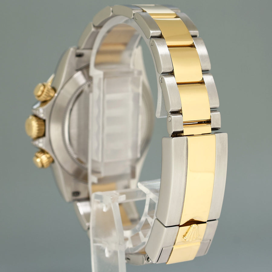 MINT Rolex Daytona 116503 Rainbow Diamond Yellow Gold Steel Sapphire 40mm Watch