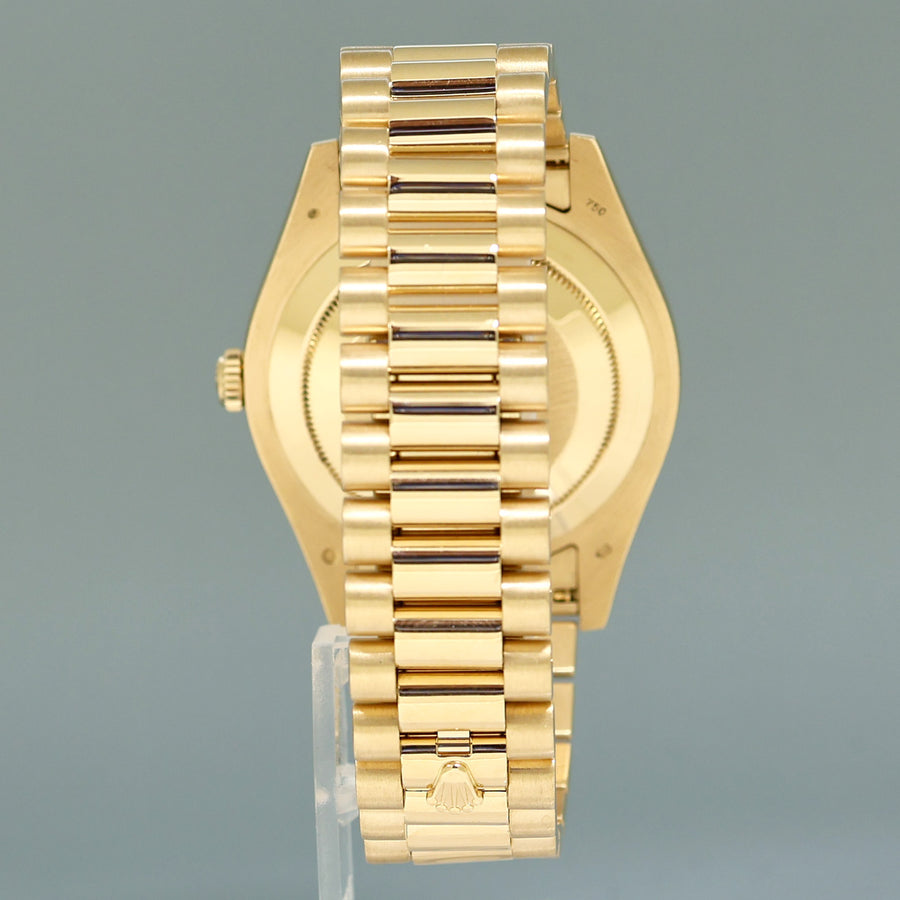 MINT Rolex Day Date II President Yellow Gold Black Arabic 41mm 218238 Watch Box
