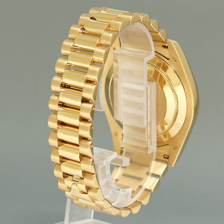 MINT Rolex Day Date II President Yellow Gold Black Arabic 41mm 218238 Watch Box