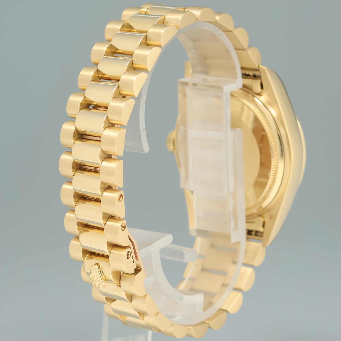DIAMOND Rolex President Day Date 18038 Yellow Gold Champagne 36mm Quickset Watch