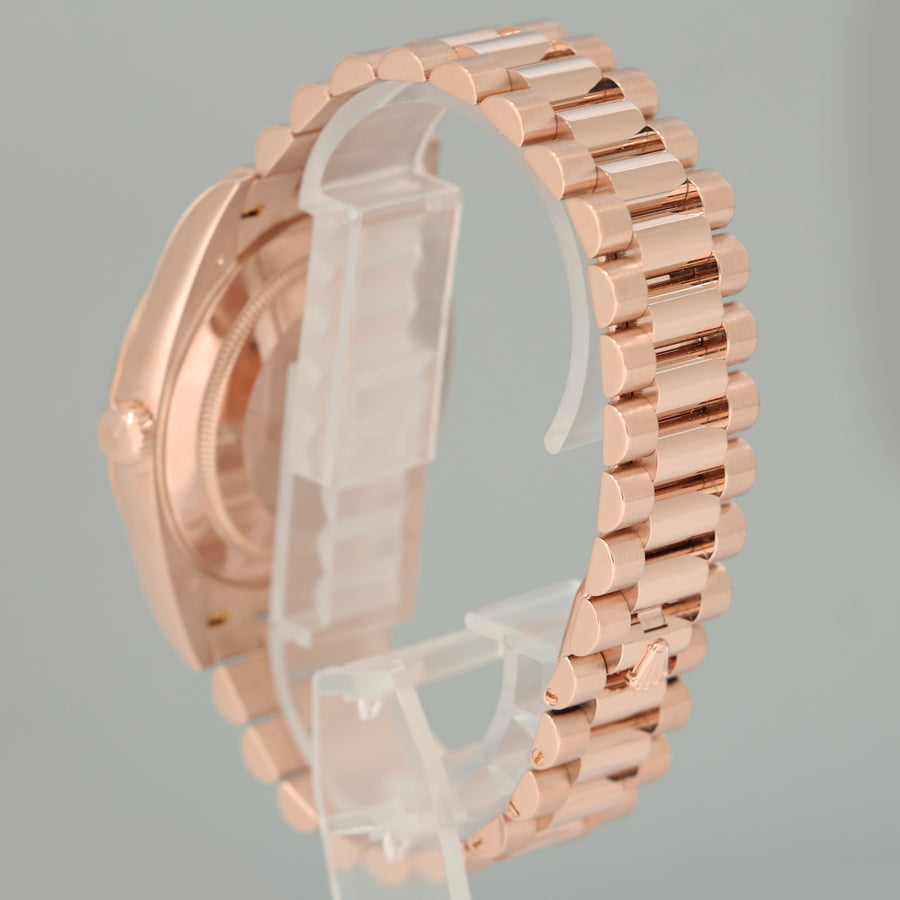 PAPERS MINT 2020 Rolex President 40mm Rose Gold Sundust Diamond 228235 Watch Box