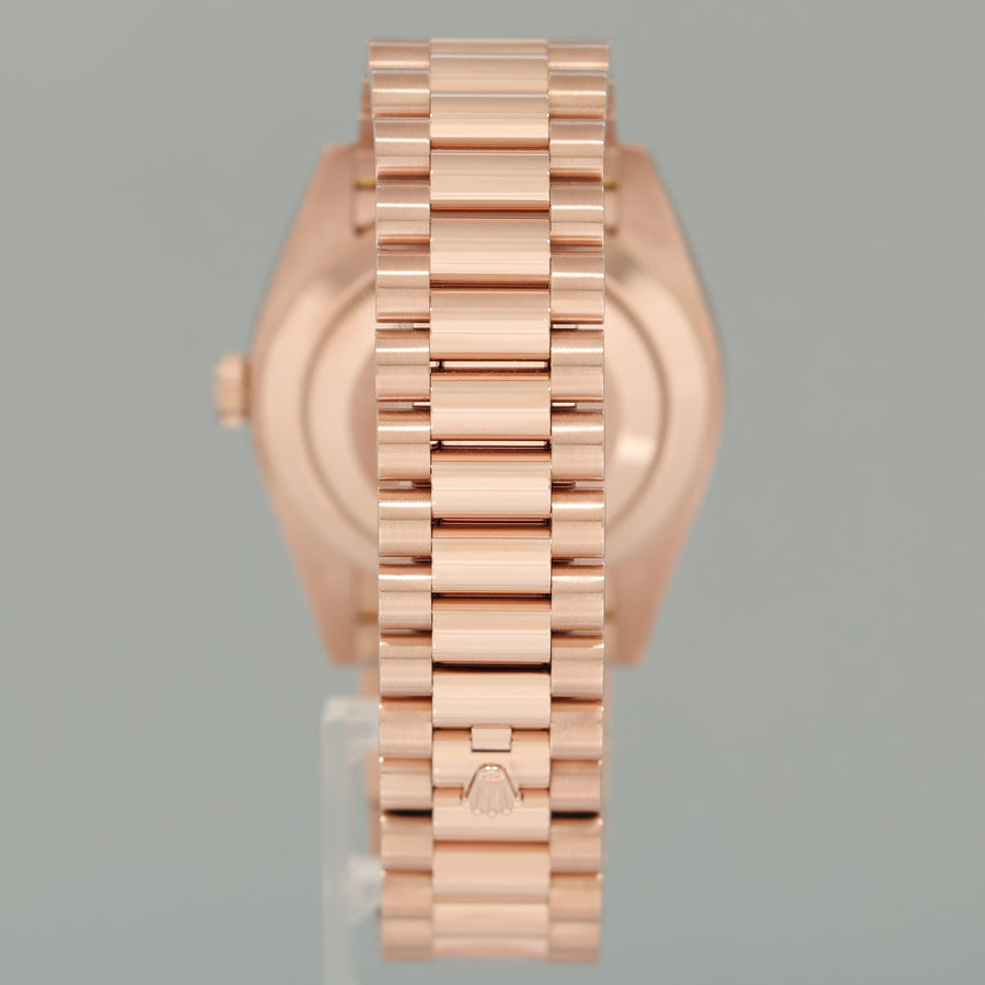 PAPERS MINT 2020 Rolex President 40mm Rose Gold Sundust Diamond 228235 Watch Box