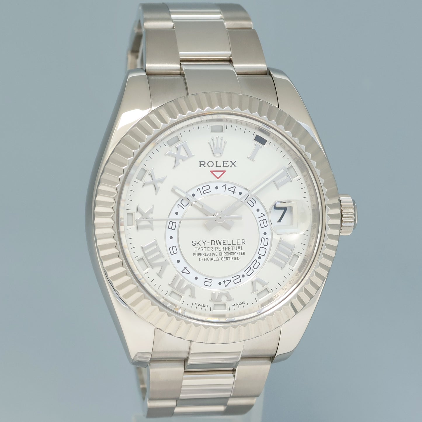 MINT Rolex Sky-Dweller White Gold Bracelet 42mm White Dial 326939 Watch Box