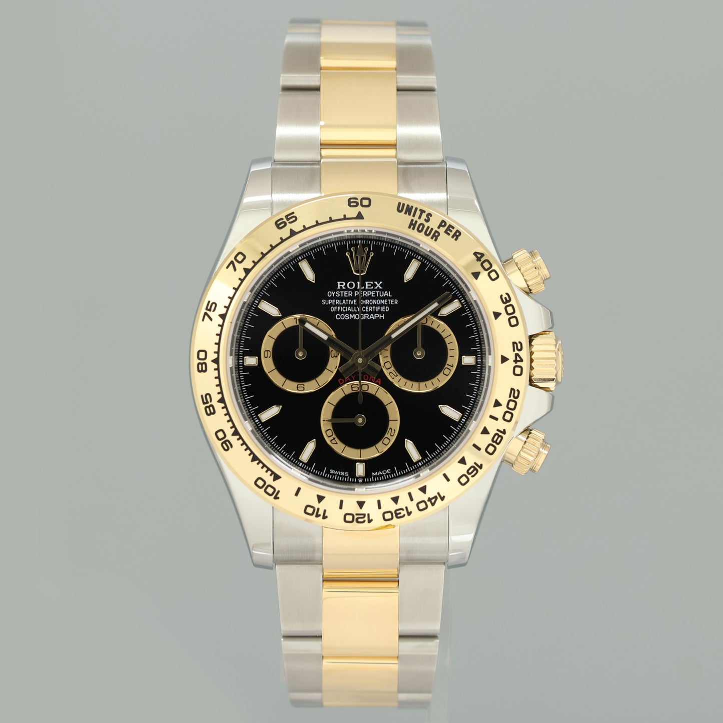 2026 NEW PAPERS Rolex Daytona 126503 Black Chronograph Two Tone Gold Steel Watch