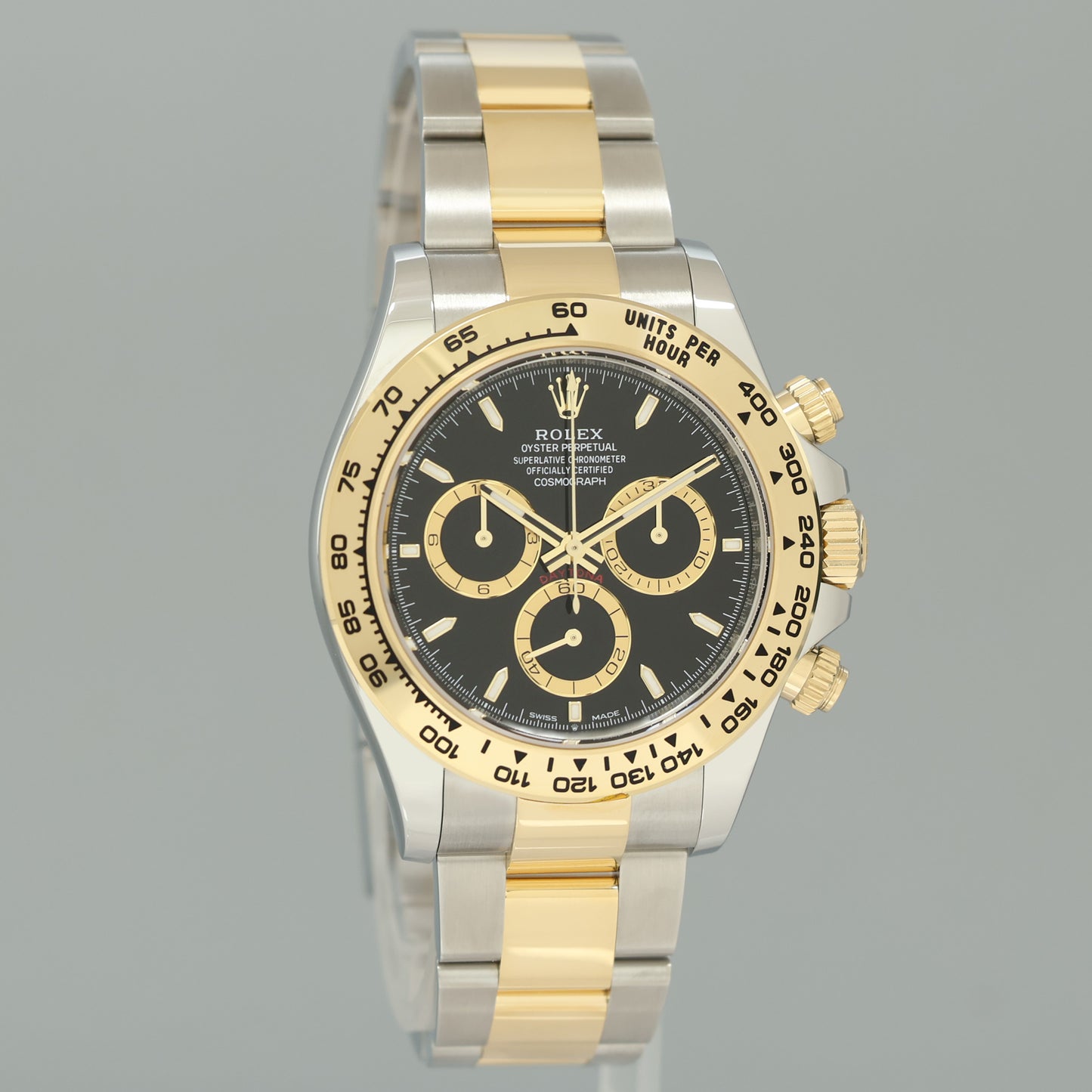 2026 NEW PAPERS Rolex Daytona 126503 Black Chronograph Two Tone Gold Steel Watch