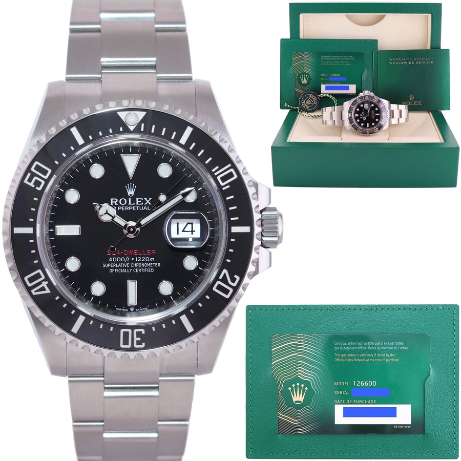 2024 NEW PAPERS Rolex Red Seadweller SD43 126600 43mm Mark 2 Watch Box