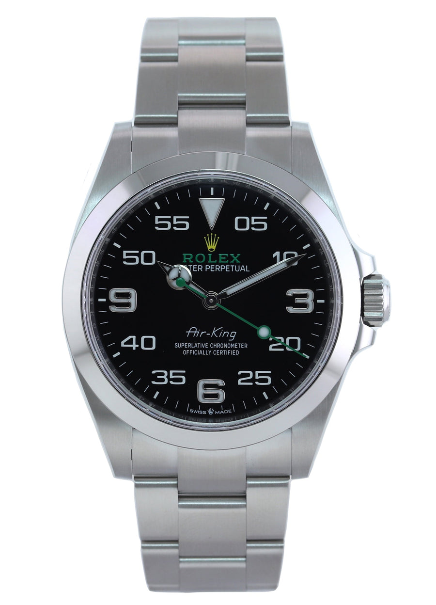 2023 NEW PAPERS Rolex Air-King 126900 Green Arabic 40mm Steel Oyster Watch Box