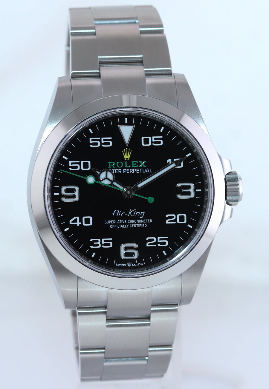2023 NEW PAPERS Rolex Air-King 126900 Green Arabic 40mm Steel Oyster Watch Box