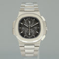 MINT PAPERS Patek Philippe Nautilus 5990/1A-001 Grey Dial 40.5mm Travel Time Chronograph Stainless Steel Watch Box