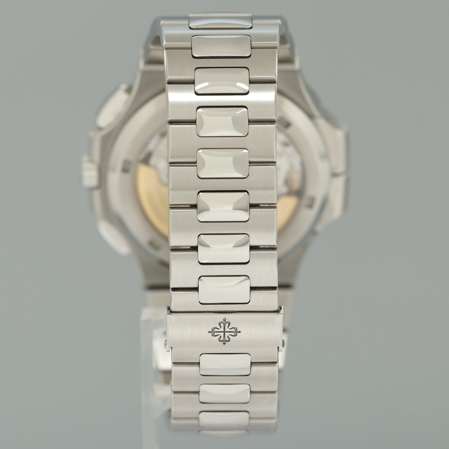MINT PAPERS Patek Philippe Nautilus 5990/1A-001 Grey Dial 40.5mm Travel Time Chronograph Stainless Steel Watch Box