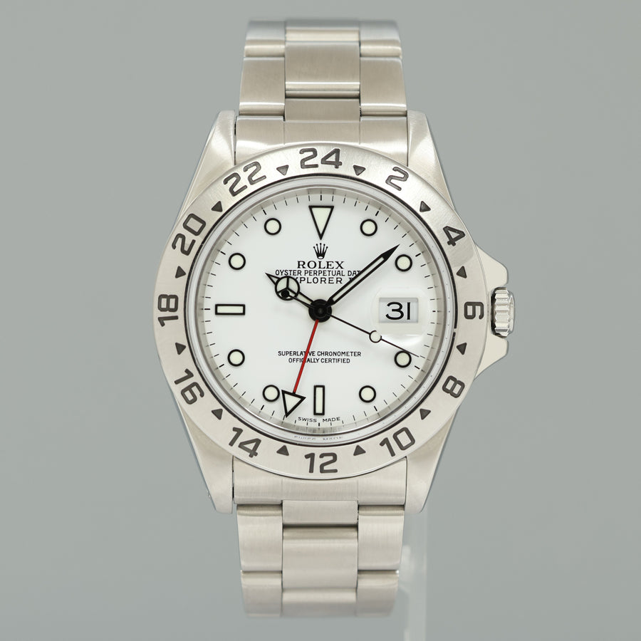1998 MINT Rolex Explorer II White 16570 40mm Polar Stainless Steel Watch Box