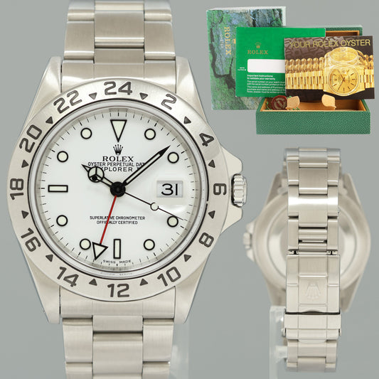 1998 MINT Rolex Explorer II White 16570 40mm Polar Stainless Steel Watch Box