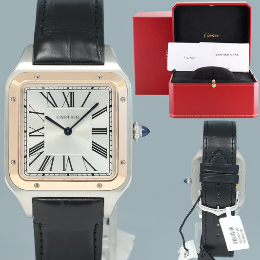 2024 NEW PAPERS Cartier Santos Dumont W2SA0017 XL Size 18k Rose Gold Wind Watch