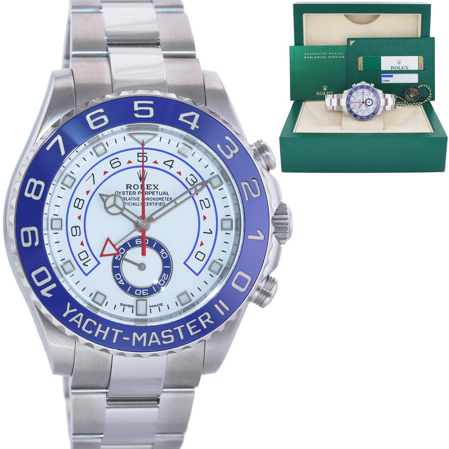 2019 MINT PAPERS Rolex Yacht-Master II 2 MERC HANDS Steel 44mm Blue 116680 Watch