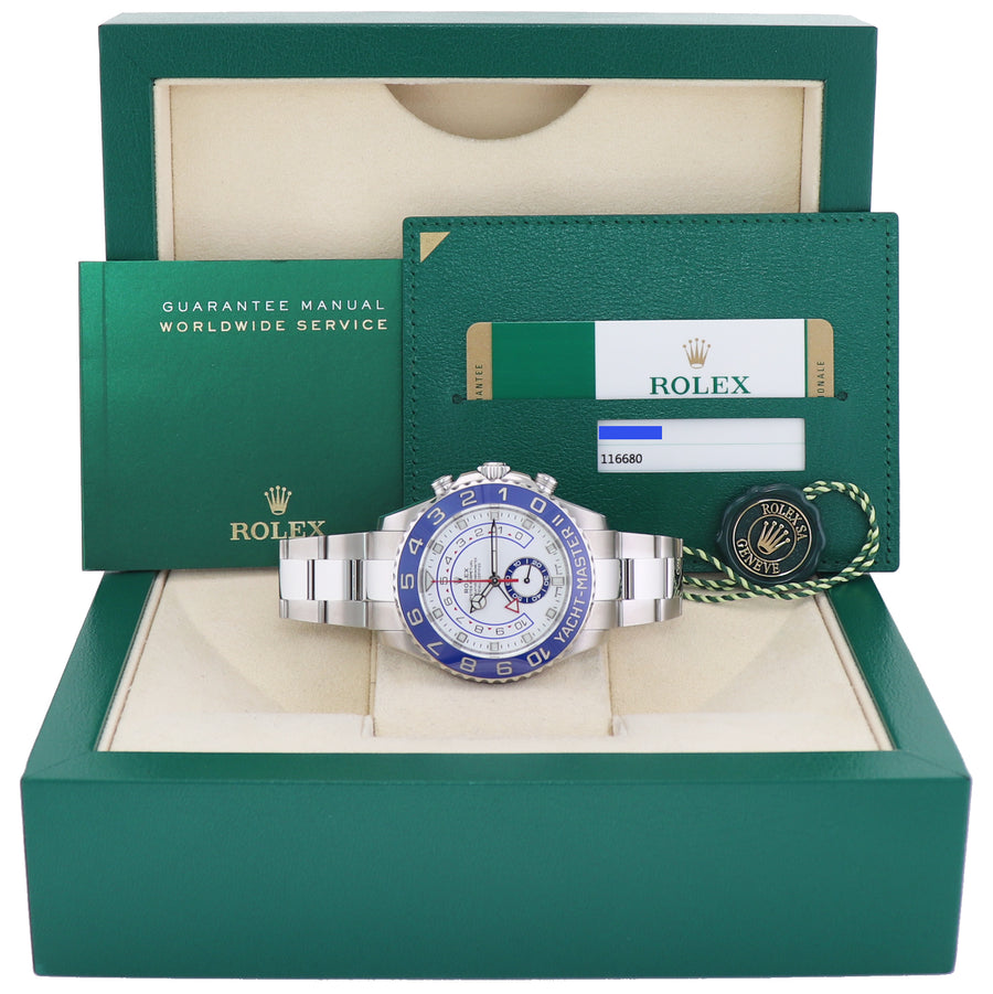 2019 MINT PAPERS Rolex Yacht-Master II 2 MERC HANDS Steel 44mm Blue 116680 Watch