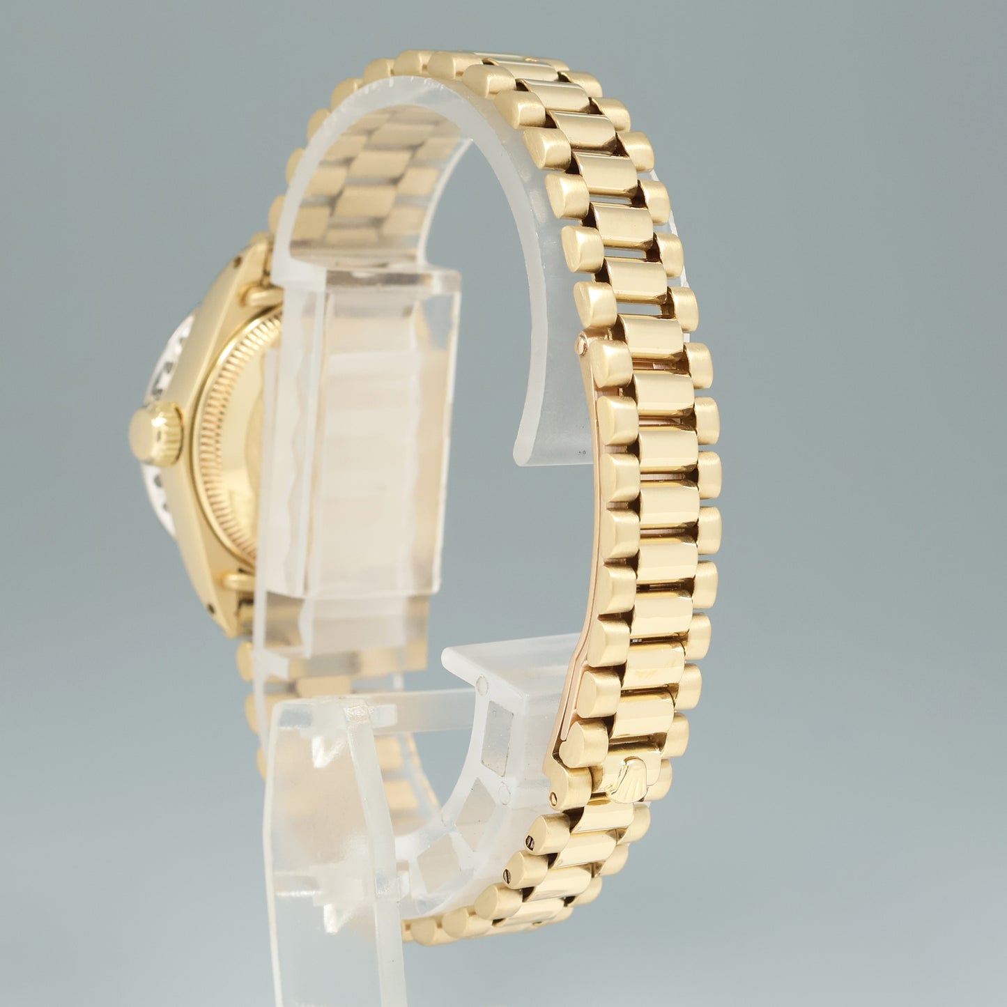 RARE STELLA DIAL Vintage Ladies Rolex President 26mm 6913 18k Gold Diamond Watch Box