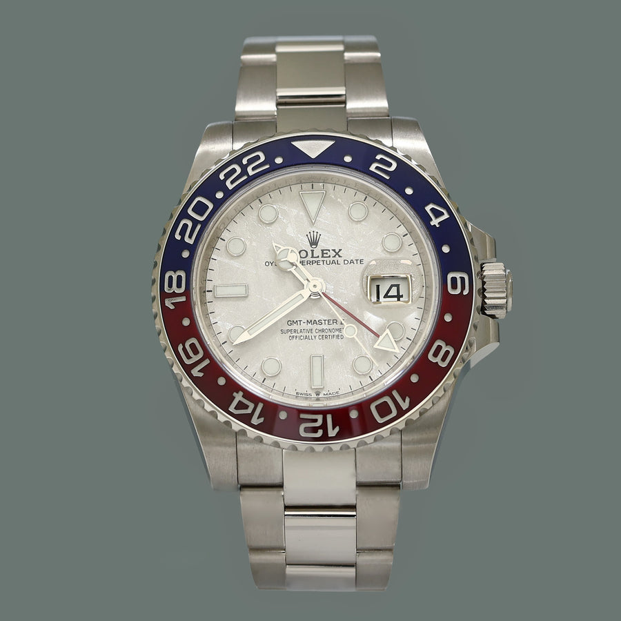 PAPERS Rolex GMT-Master II 126719 Blue Pepsi METEORITE White Gold