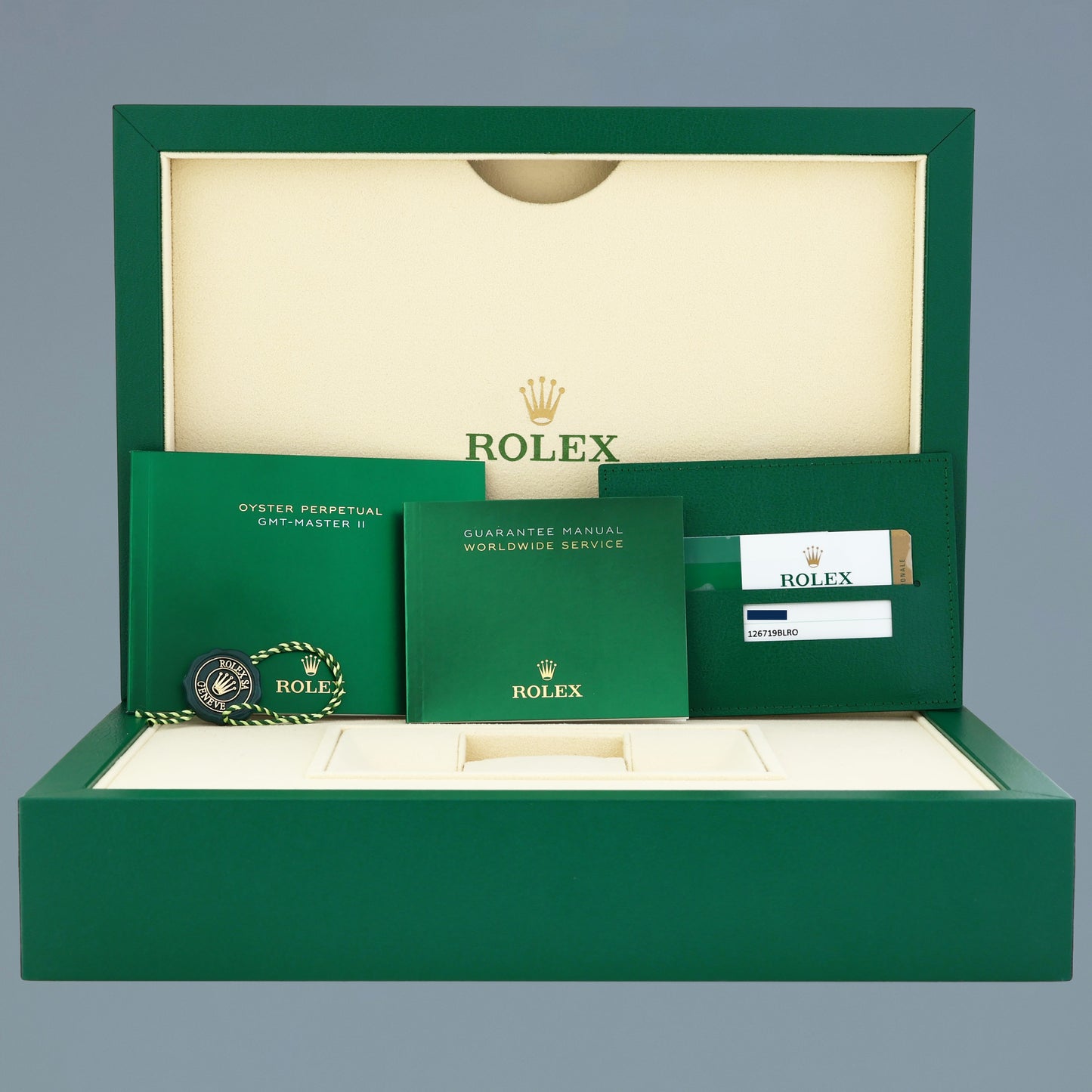 PAPERS Rolex GMT-Master II 126719 Blue Pepsi METEORITE White Gold 40mm Watch Box