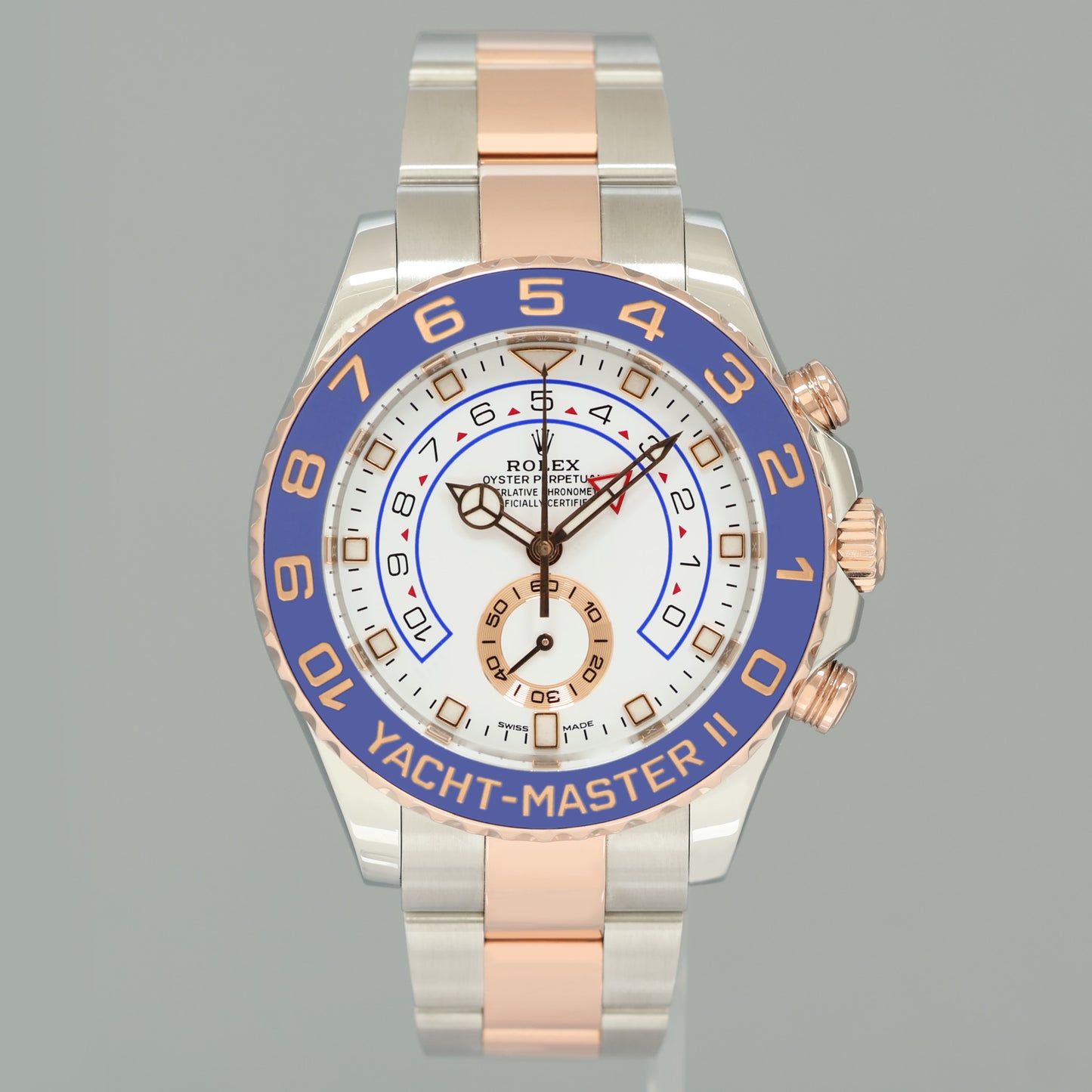 PAPERS MINT Rolex Yacht-Master II 116681 Steel Everose Gold Mercedes Hands Watch Box