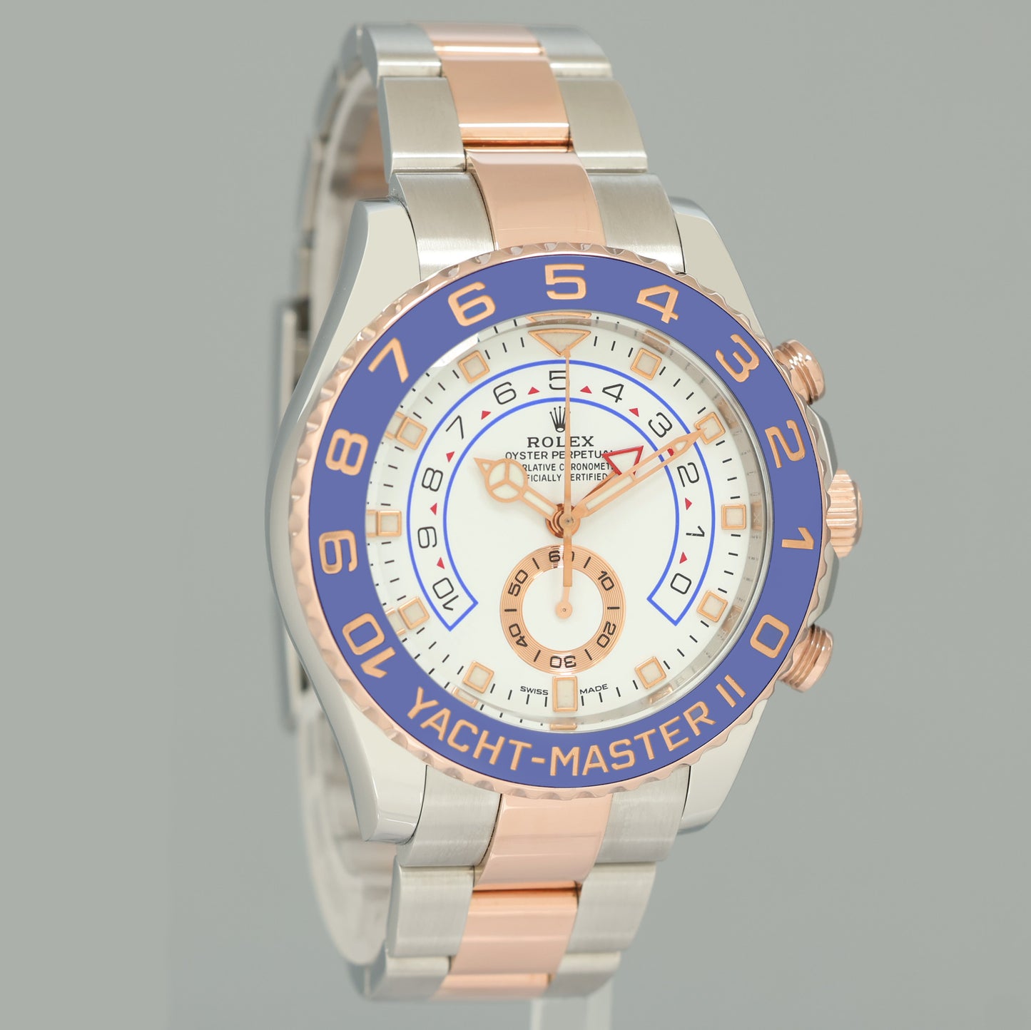 PAPERS MINT Rolex Yacht-Master II 116681 Steel Everose Gold Mercedes Hands Watch Box