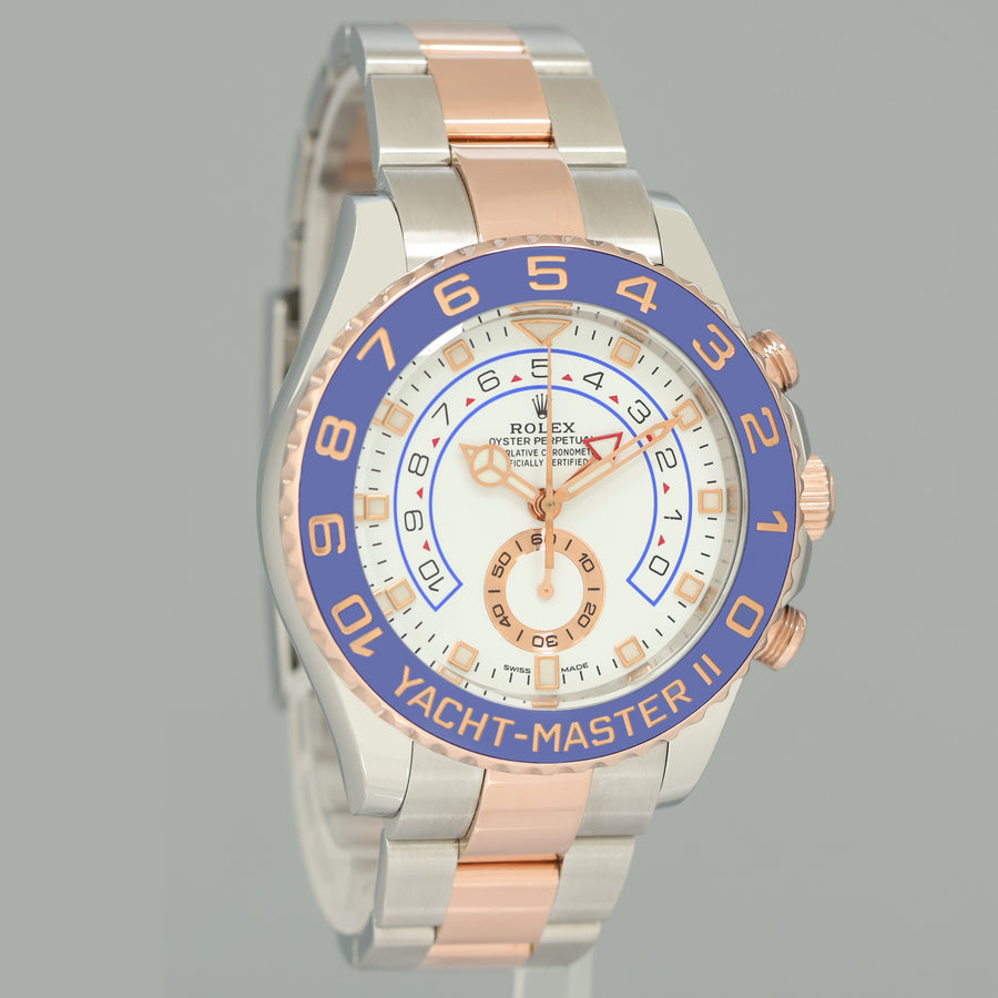 PAPERS MINT Rolex Yacht-Master II 116681 Steel Everose Gold Mercedes Hands Watch Box