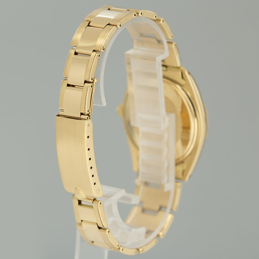 Rolex Date 34mm Oyster Perpetual 1503 Yellow Gold Champagne Watch Box