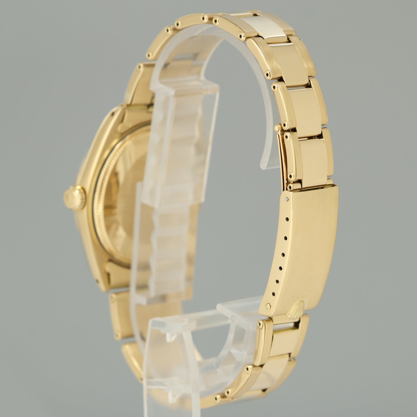Rolex Date 34mm Oyster Perpetual 1503 Yellow Gold Champagne Watch Box