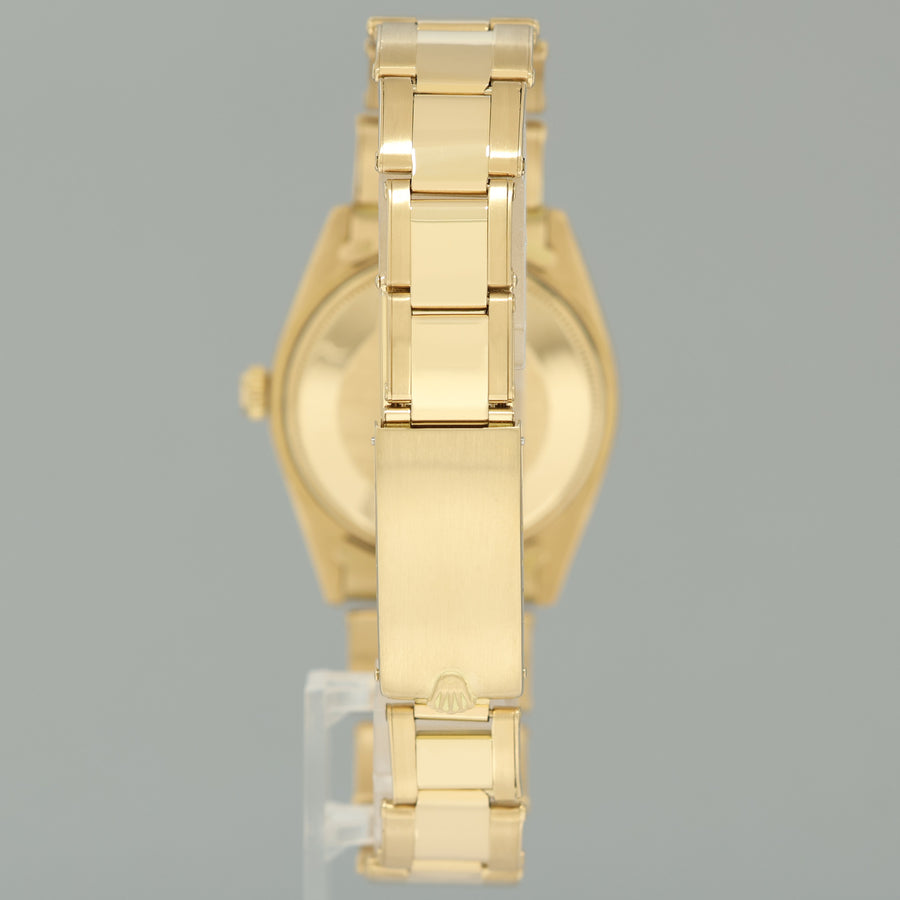 Rolex Date 34mm Oyster Perpetual 1503 Yellow Gold Champagne Watch Box