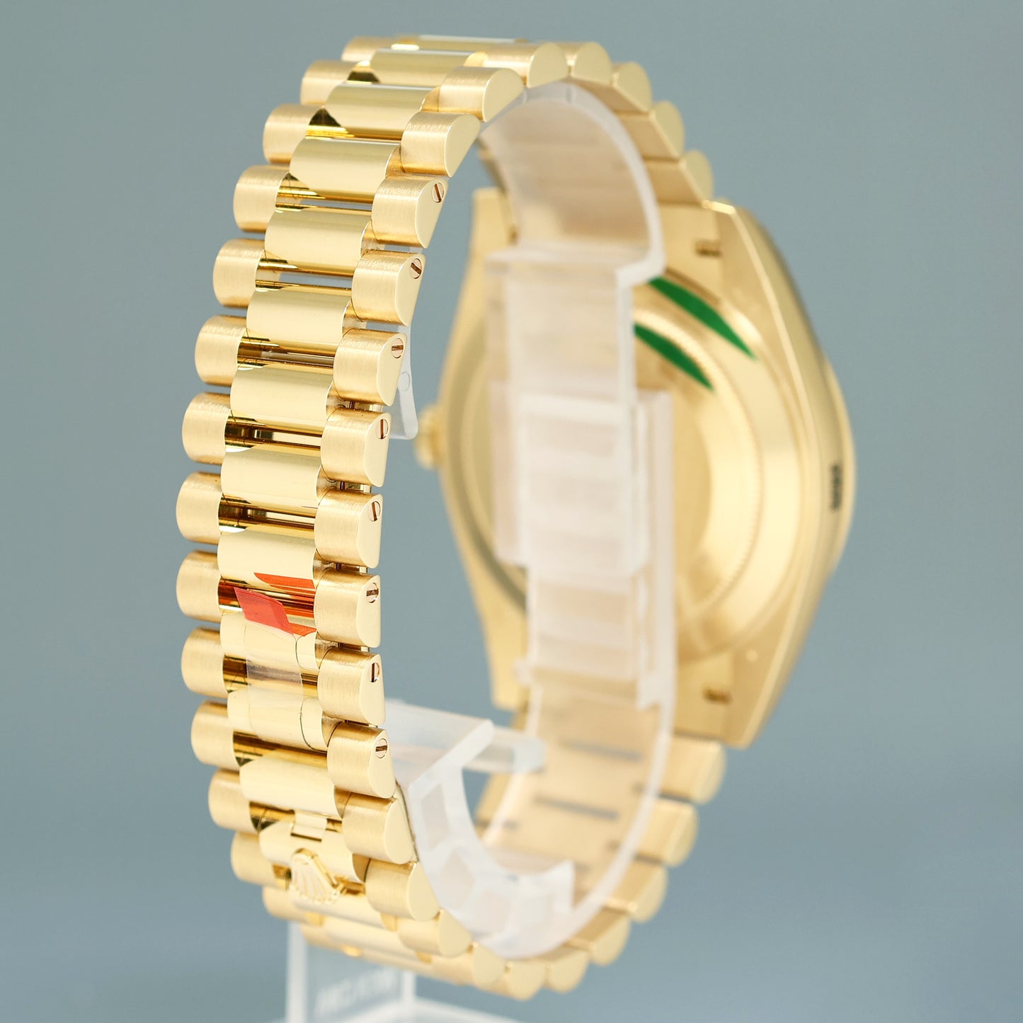 2025 NEW PAPERS Rolex Day Date 40 Yellow Gold Green Ombre Baguette 228398RBR Watch