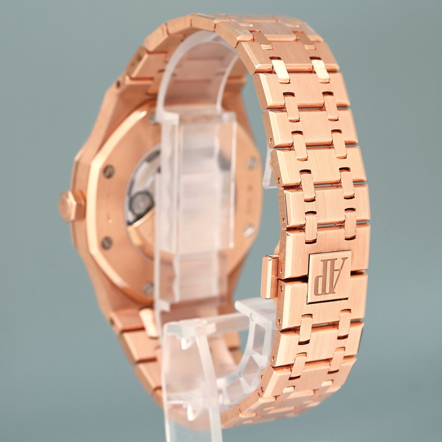 PAPERS MINT Audemars Piguet Royal Oak 41mm Rose Gold 15400OR Blue Dial Watch Box