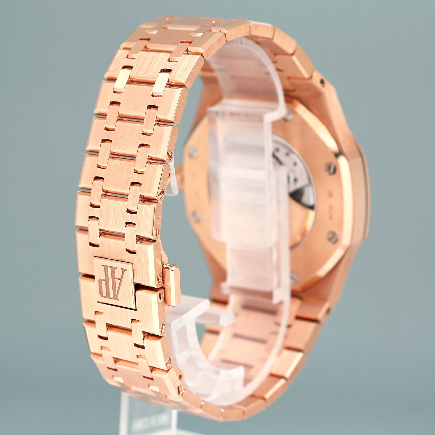 PAPERS MINT Audemars Piguet Royal Oak 41mm Rose Gold 15400OR Blue Dial Watch Box