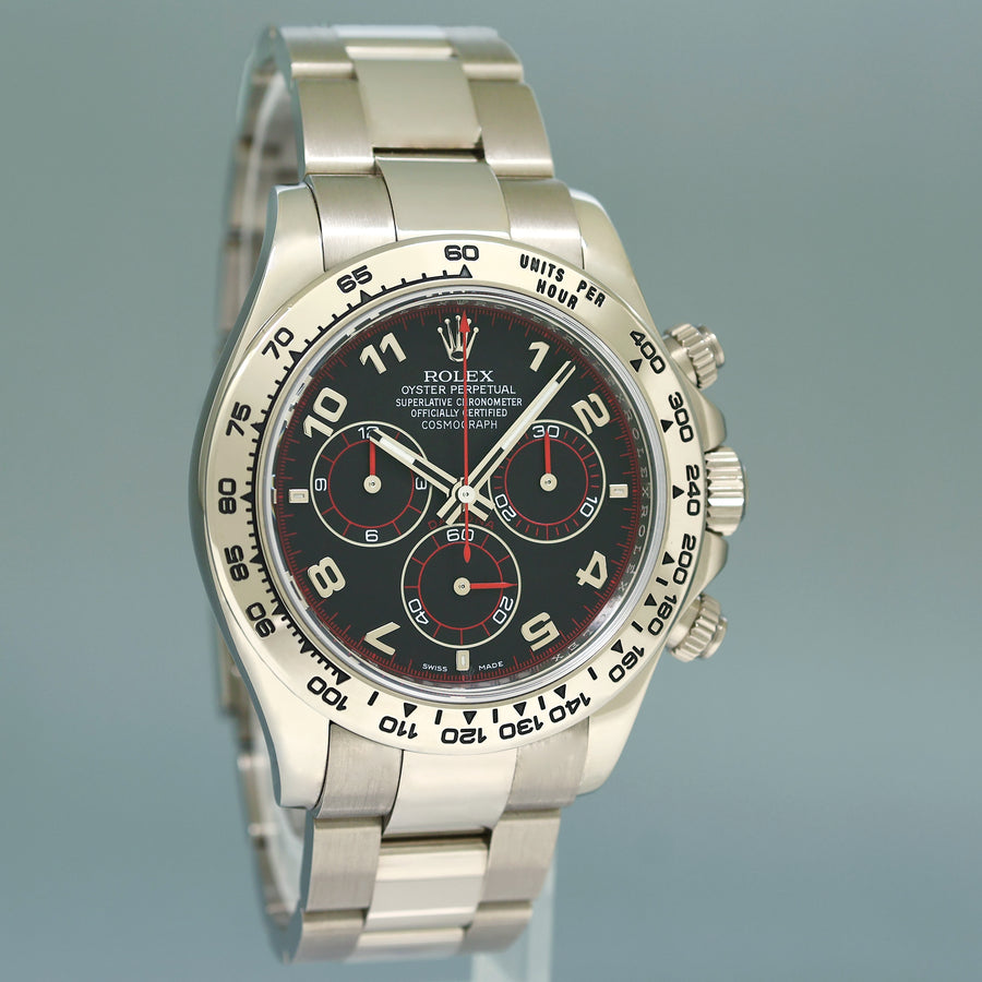 MINT Rolex Daytona Racing Dial Red Hands 116509 Cosmograph White Gold Watch Box