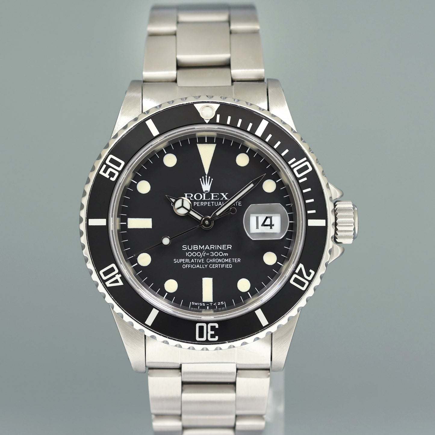 2011 RSC Papers MATTE PATINA Rolex Submariner Date 16800 Steel Black 40mm Watch