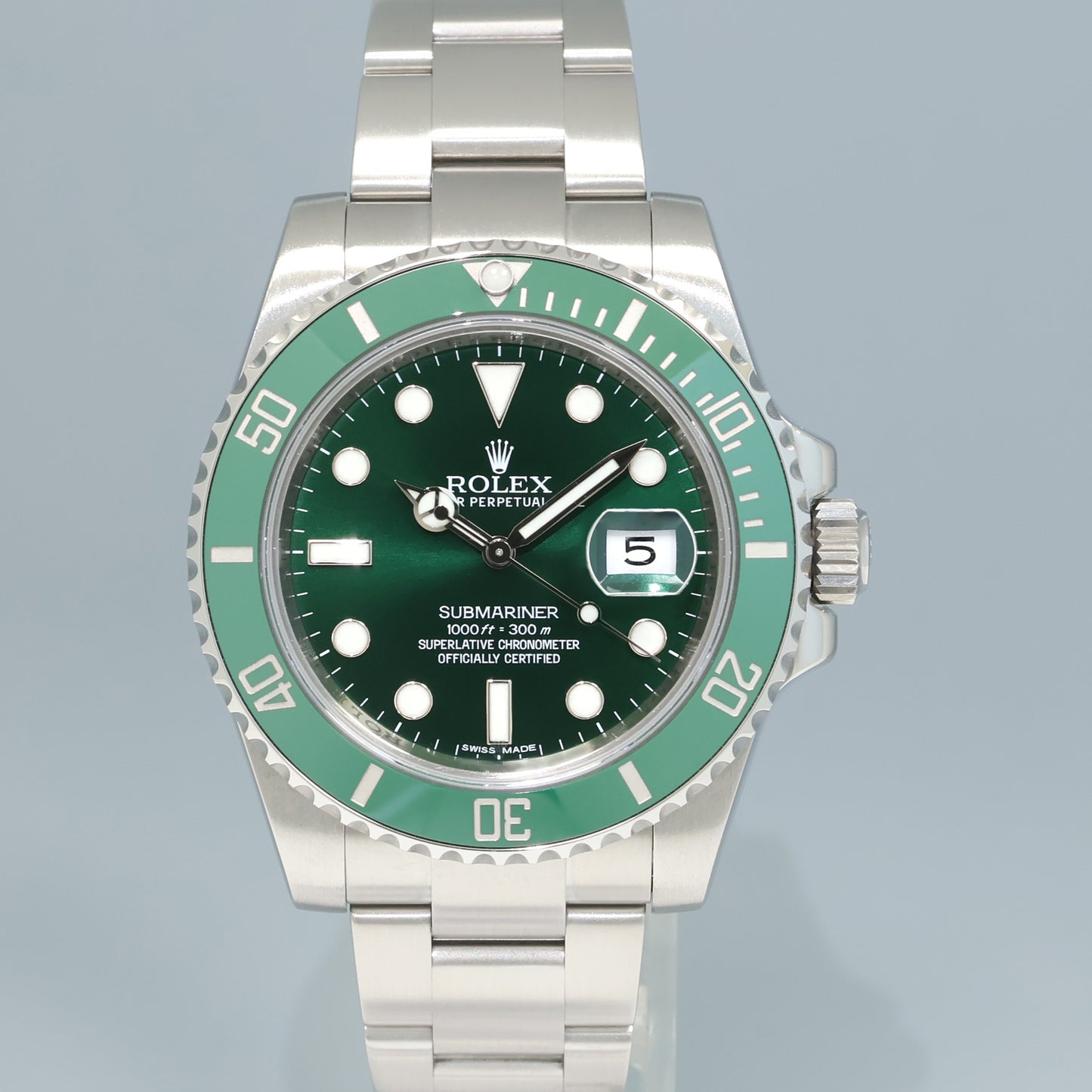 2024 RSC Papers Rolex 116610LV Submariner Hulk 40mm Green Ceramic Steel Watch Box