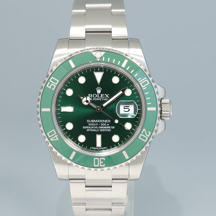 2024 RSC Papers Rolex 116610LV Submariner Hulk 40mm Green Ceramic Steel Watch Box