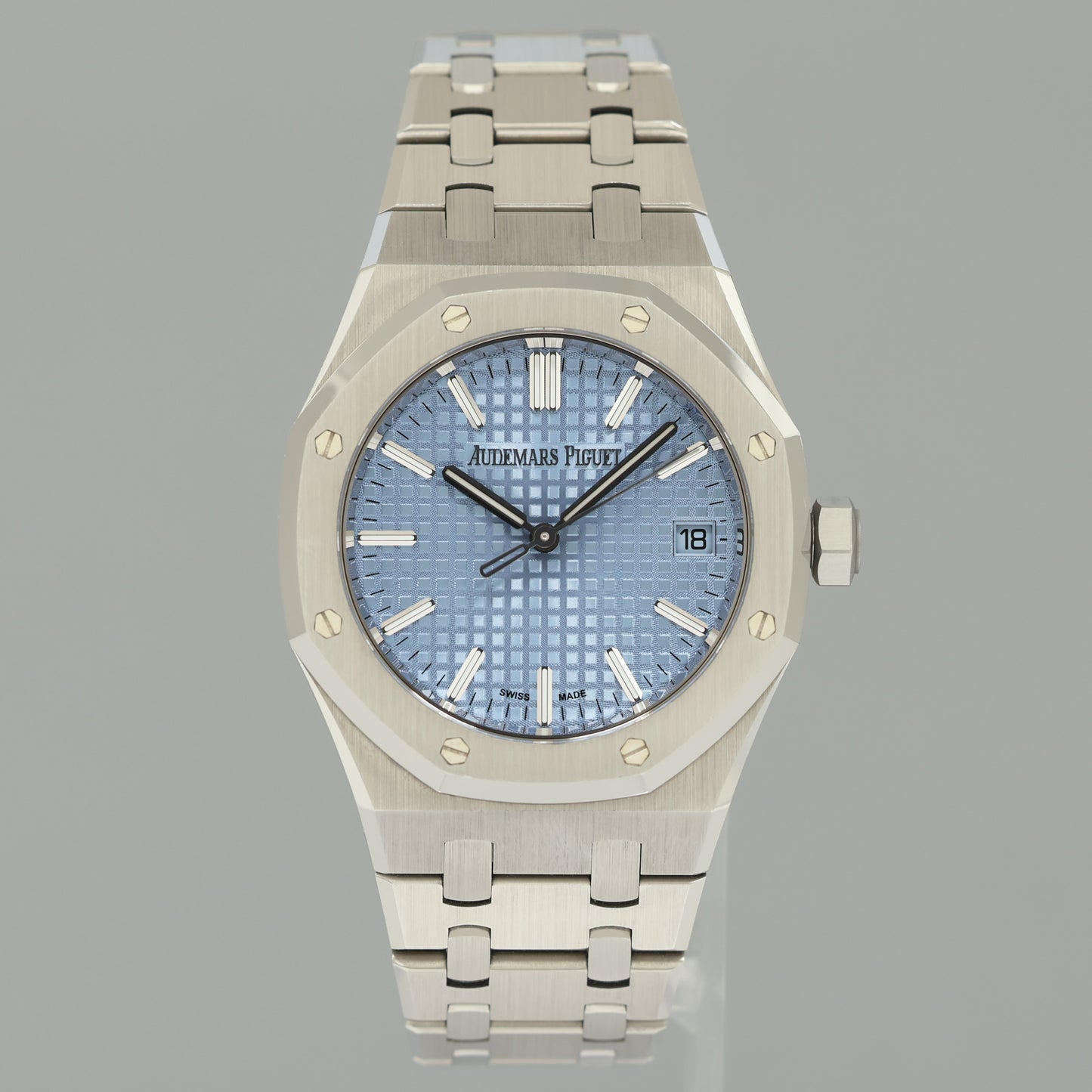 2026 Papers Audemars Piguet Royal Oak Steel 15550ST.OO.1356ST.08 Tiffany Blue Watch
