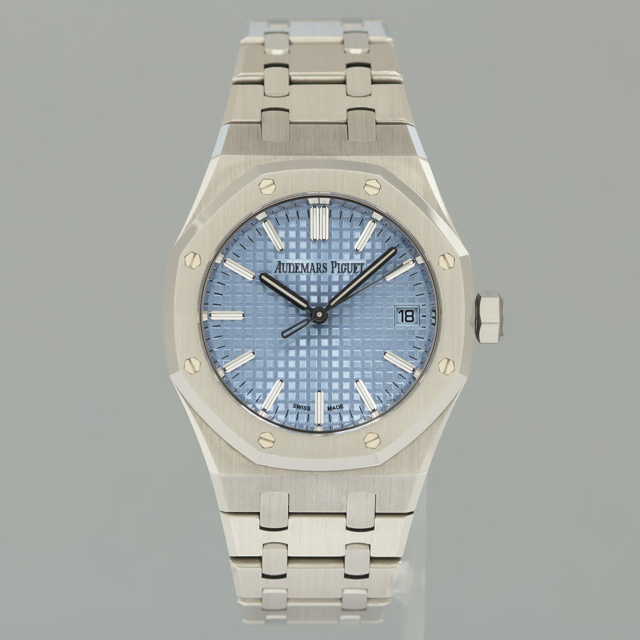 2026 Papers Audemars Piguet Royal Oak Steel 15550ST.OO.1356ST.08 Tiffany Blue Watch