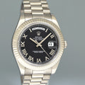 2015 MINT Rolex Day Date II 218239 White Gold 41mm President Black Roman Watch