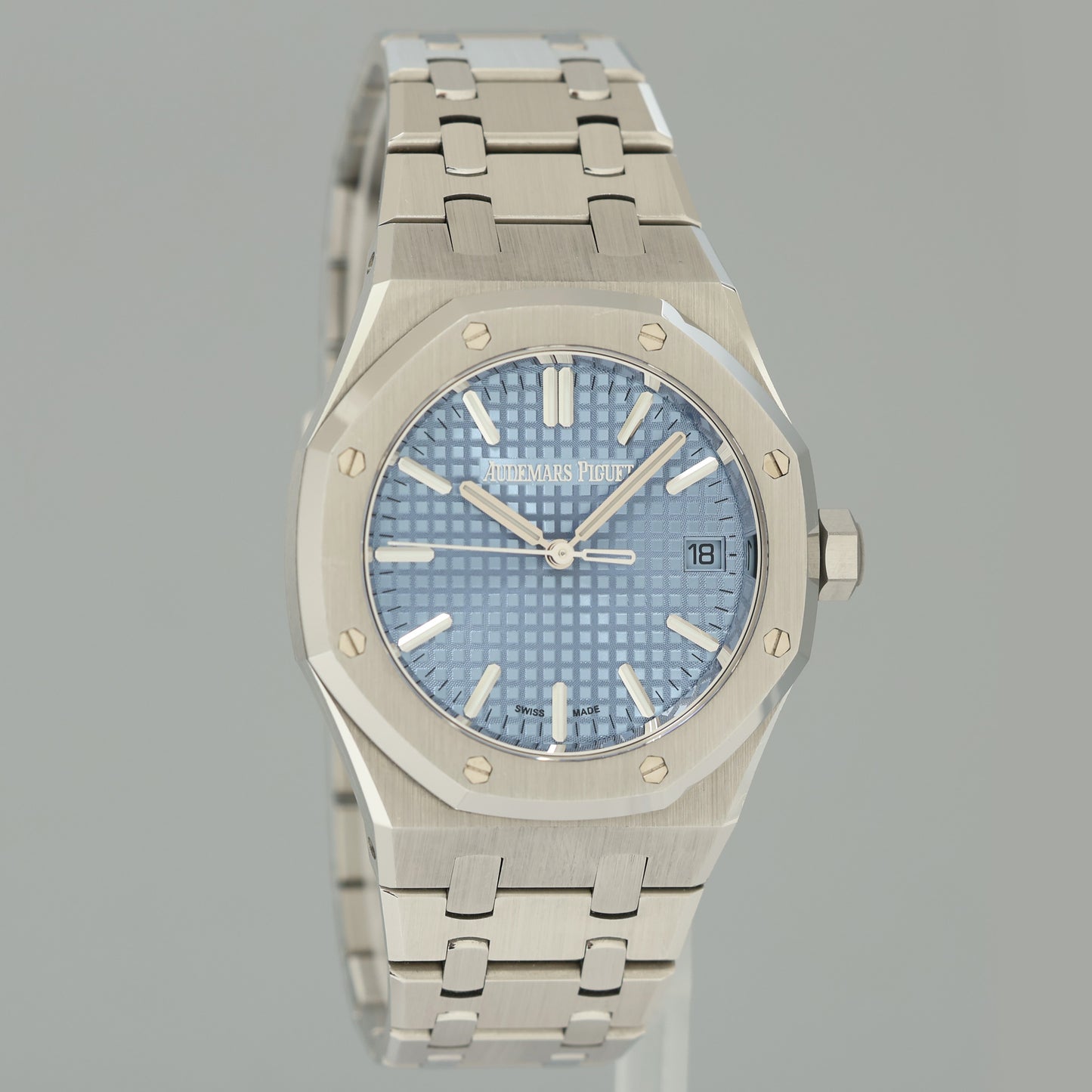 2026 Papers Audemars Piguet Royal Oak Steel 15550ST.OO.1356ST.08 Tiffany Blue Watch