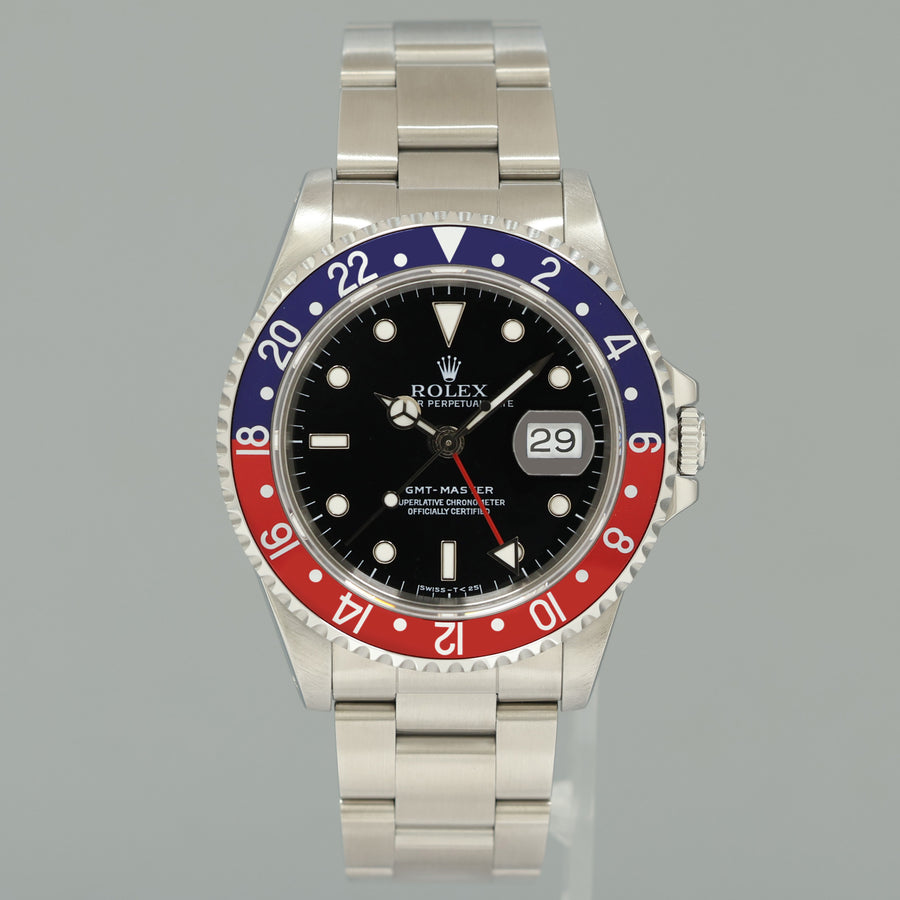 1991 MINT Rolex 16700 GMT-Master Pepsi Blue Red 40mm Tritium Steel Watch Box